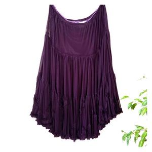 Papillon Los Angeles deep purple ruffle skirt